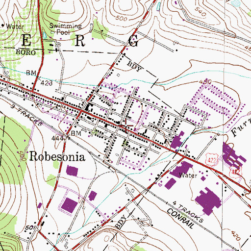 Topographic Map of Robesonia, PA