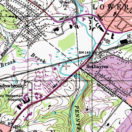 Topographic Map of Robinhood Brook, PA