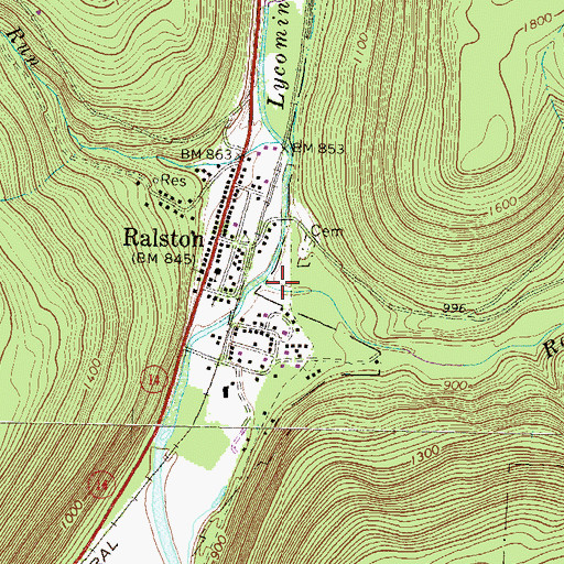 Topographic Map of Rock Run, PA