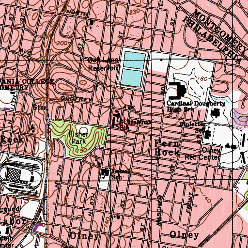 Topographic Map of Saint Helenas School, PA