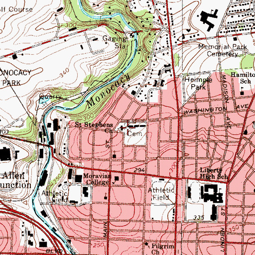 Topographic Map of Saint Stephens Church, PA
