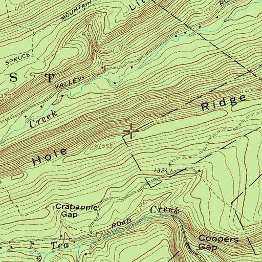 Topographic Map of Sand Hole Ridge, PA