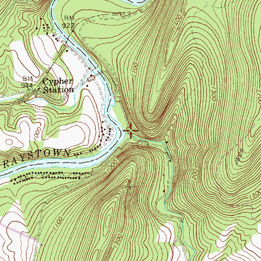 Topographic Map of Sherman Valley Run, PA