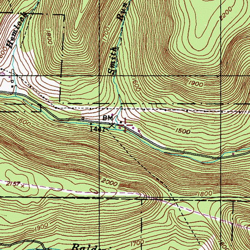 Topographic Map of Smith Run, PA