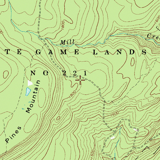 Topographic Map of State Game Lands Number 221, PA