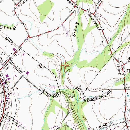 Topographic Map of Stony Run, PA