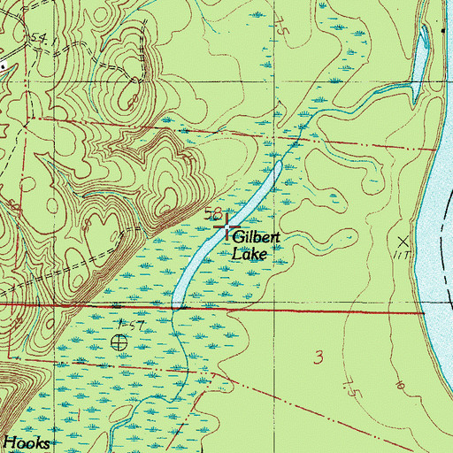 Topographic Map of Gilbert Lake, AL
