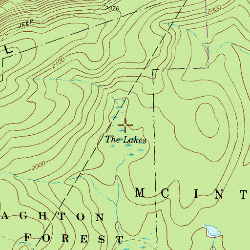 Topographic Map of The Lakes, PA