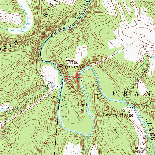 Topographic Map of The Pinnacle, PA