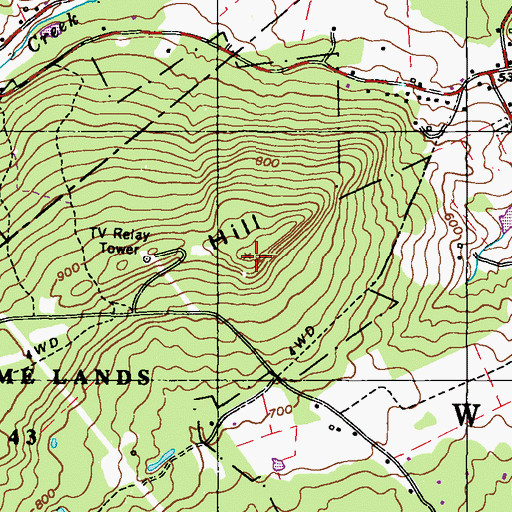 Topographic Map of Thomas Hill, PA