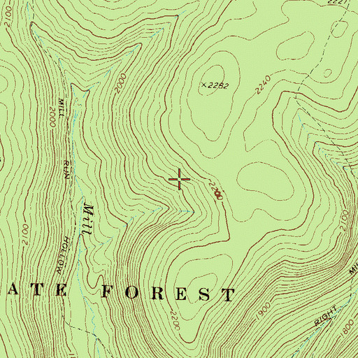 Topographic Map of Tioga State Forest, PA