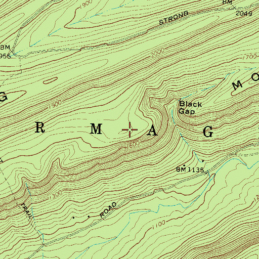 Topographic Map of Treaster Mountain, PA