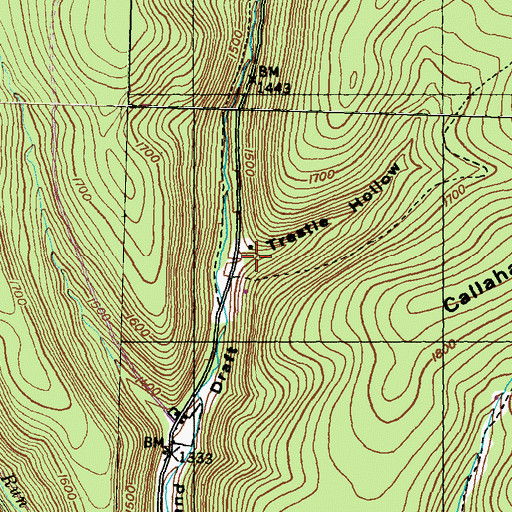 Topographic Map of Trestle Hollow, PA