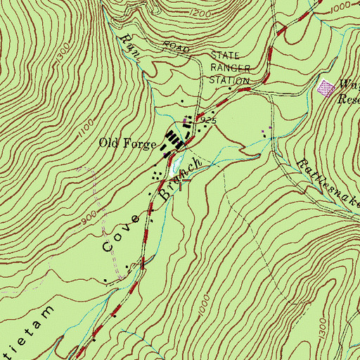 Topographic Map of Trucker Run, PA