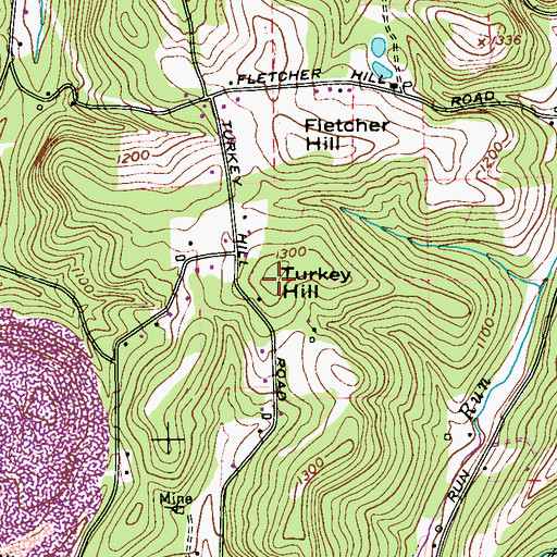 Topographic Map of Turkey Hill, PA