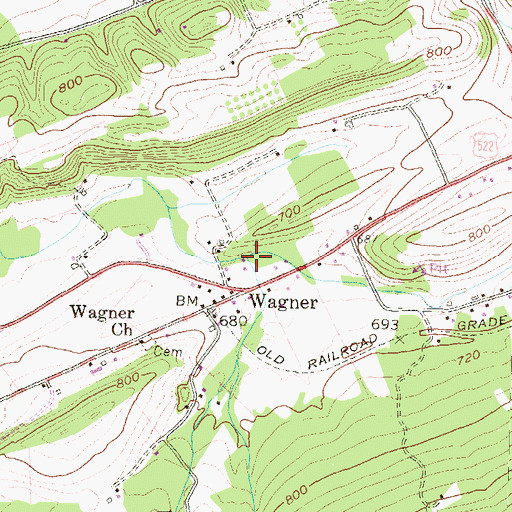 Topographic Map of Wagner Run, PA