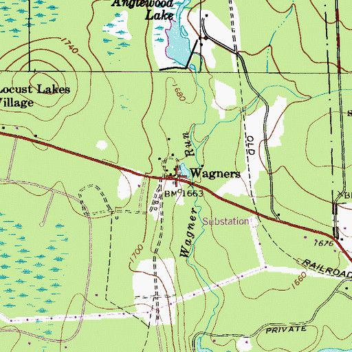 Topographic Map of Wagners, PA