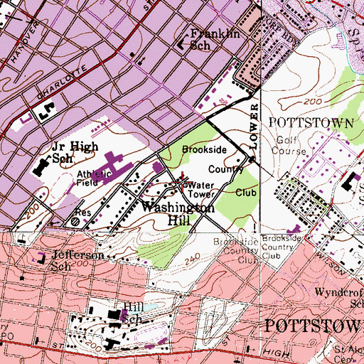 Topographic Map of Washington Hill, PA