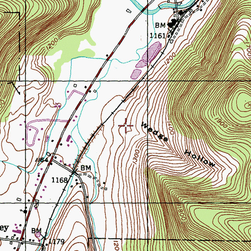 Topographic Map of Wedge Hollow, PA