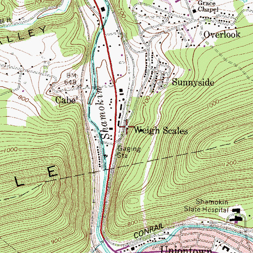 Topographic Map of Weigh Scales, PA