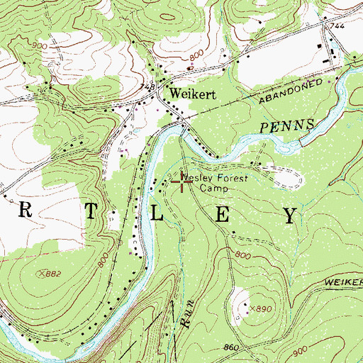 Topographic Map of Wesley Forest Camp, PA