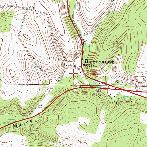 Topographic Map of West Branch Little Muncy Creek, PA