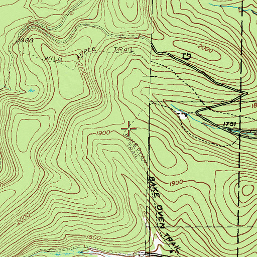 Topographic Map of Bake Oven Trail, PA