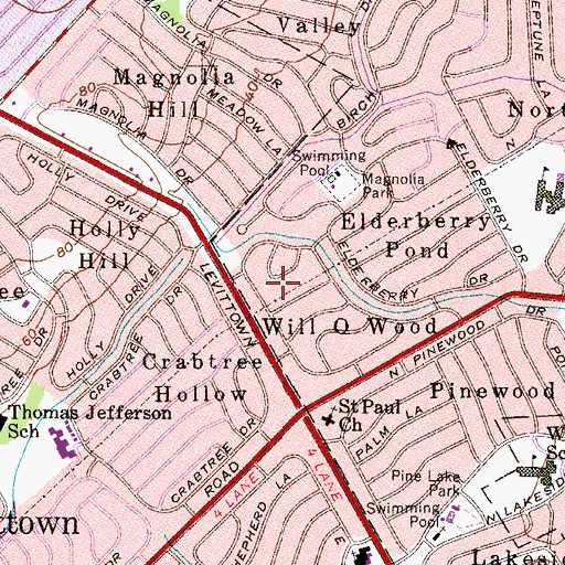 Topographic Map of Will O Wood, PA