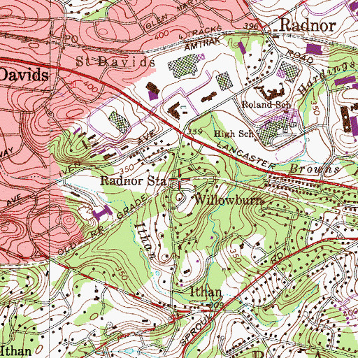 Topographic Map of Willowburn, PA