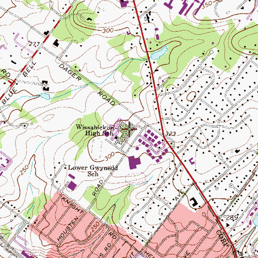 Topographic Map of Wissahickon High School, PA