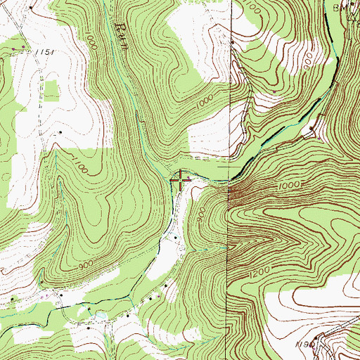 Topographic Map of Wolfhouse Run, PA