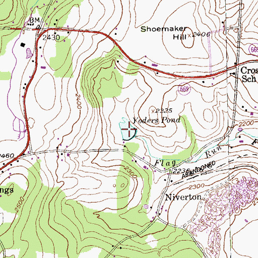 Topographic Map of Yoders Pond, PA