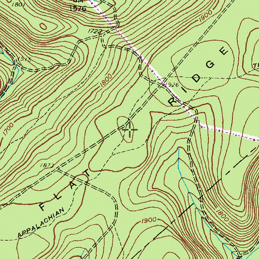 Topographic Map of Big Flat Ridge, PA
