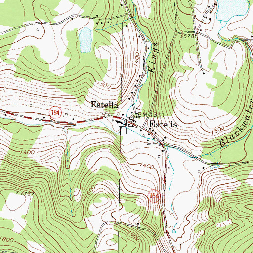 Topographic Map of Blackwater Run, PA