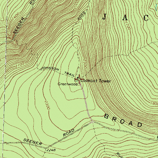 Topographic Map of Broad Mountain, PA
