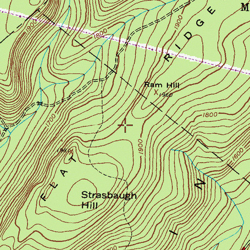 Topographic Map of East Big Flat Ridge, PA