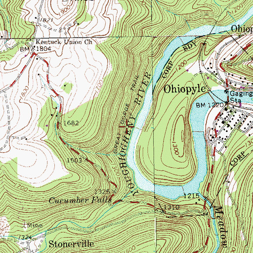 Topographic Map of Great Gorge Trail, PA