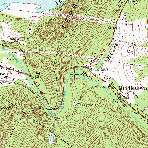 Topographic Map of House Run, PA