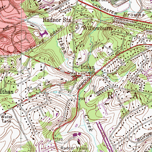 Topographic Map of Ithan, PA