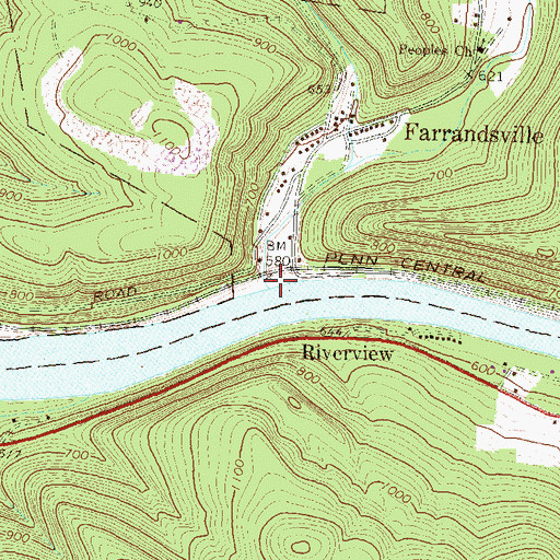 Topographic Map of Lick Run, PA