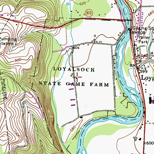 Topographic Map of Loyalsock State Game Farm, PA