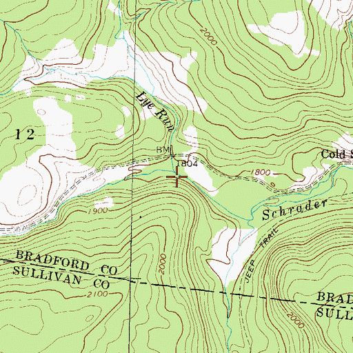 Topographic Map of Lye Run, PA