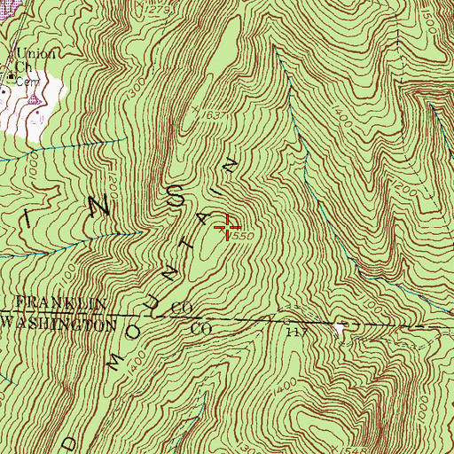 Topographic Map of Rickard Mountain, PA