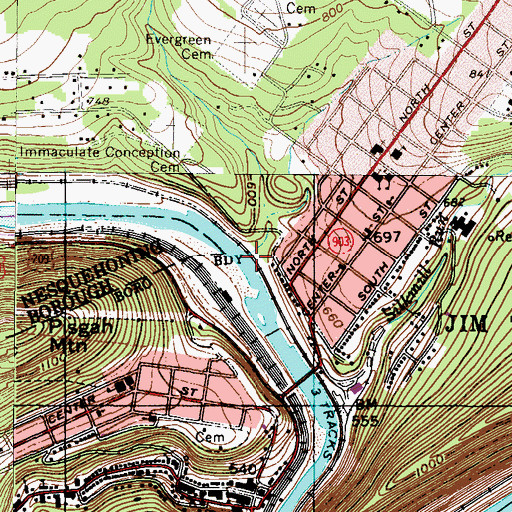 Topographic Map of Robertson Run, PA