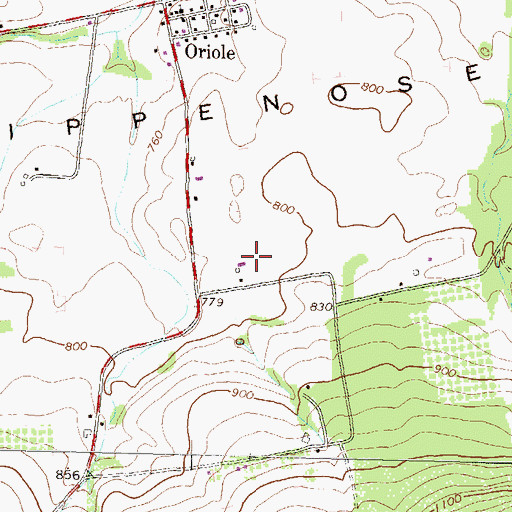 Topographic Map of Hinaman Acres Airport, PA