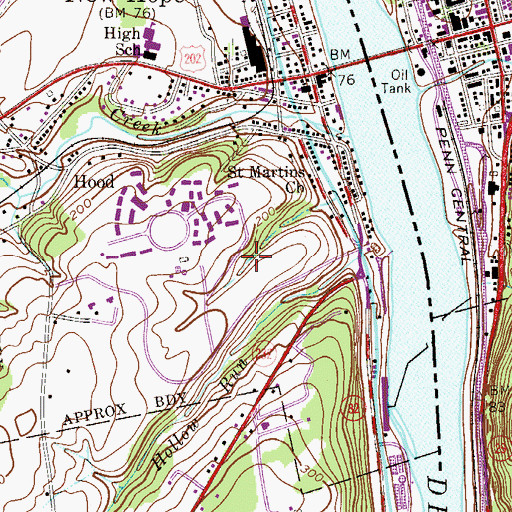 Topographic Map of Village Two Pond, PA