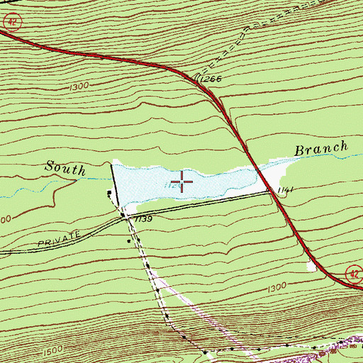 Topographic Map of Brush Valley Reservoir, PA