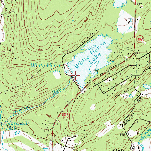 Topographic Map of White Heron Dam, PA