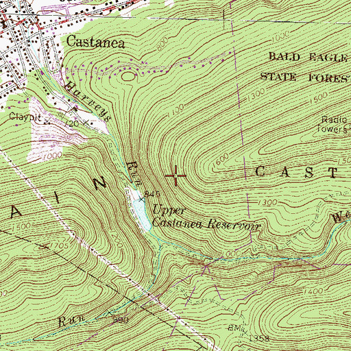 Topographic Map of Upper Castanea Reservoir Dam, PA
