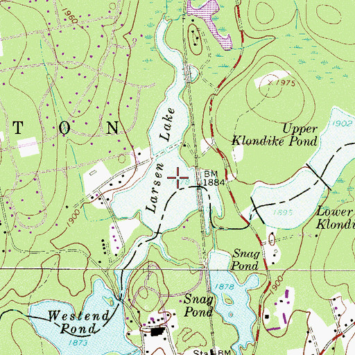 Topographic Map of Larsen Dam, PA